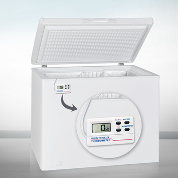 Θερμόμετρο Ψυγείου με διπλό συναγερμό θερμοκρασίας για εσωτερική και εξωτερική θερμοκρασία, ανάλυση 0.1°C, ακρίβεια 1.0, αντικαταστάσιμη μπαταρία AAA 1.5V