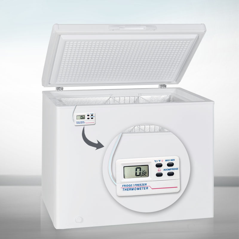 Θερμόμετρο Ψυγείου με διπλό συναγερμό θερμοκρασίας για εσωτερική και εξωτερική θερμοκρασία, ανάλυση 0.1°C, ακρίβεια 1.0, αντικαταστάσιμη μπαταρία AAA 1.5V