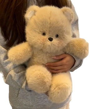 Плюшена мечка и зайче — кукла за лягане, платнена играчка с PP памук за пълнеж, за деца 4–6 г