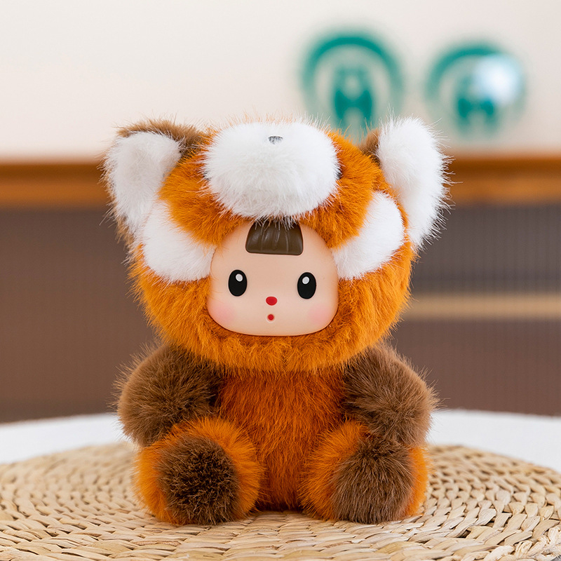 Plišane životinje – kratki pliš, PP pamuk punjenje; set s elefantom, lisicom, kapivarom i pingvinom; za 14+; unisex