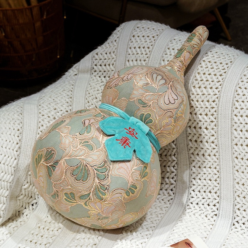 Plišani jastuk u obliku tikve s pozlaćenom folijom, kućna dekoracija u stilu biljke, punilo PP pamuk, kratak pliš, pakiranje mrežastom vrećom