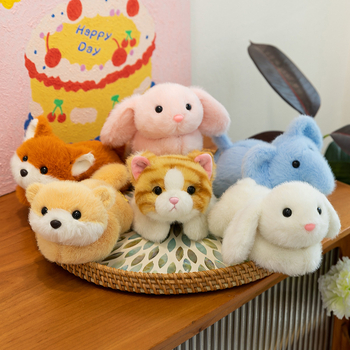 Плюшена котешка играчка - супер мека къса плюш, пълнеж от PP памук, опаковка в мрежеста торба, подходяща за деца 7–14 години