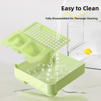 Paukščių plovimo indas su anti-pabėgimo dizainu – komplektas priedų, PET+ABS medžiaga, tinkamas mažiems paukščiams