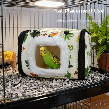 Papūgos medvilninė lizda, vieno sluoksnio, priešslidžio dizainas, universalus paukščiams, komplektuojama priedais