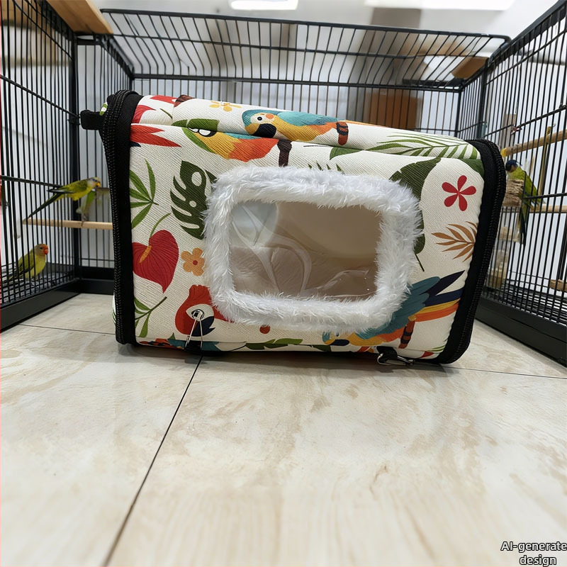 Papūgos medvilninė lizda, vieno sluoksnio, priešslidžio dizainas, universalus paukščiams, komplektuojama priedais