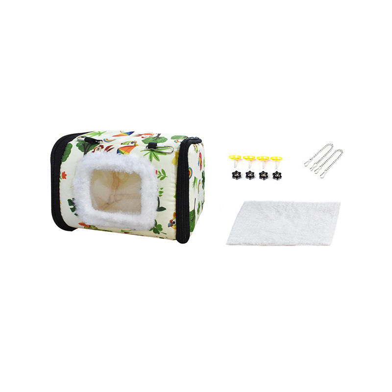 Papūgos medvilninė lizda, vieno sluoksnio, priešslidžio dizainas, universalus paukščiams, komplektuojama priedais