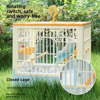 Paukščių narvas – Papūgos vila, kvėpuojantis, nešiojamas, panoraminis vaizdas, plastikas