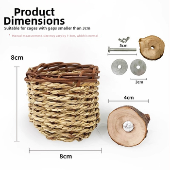 Carrot Valley šiaudinė pintinė paukščių lizdas