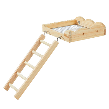 Platformă de odihnă pentru papagal și scară de cățărare - Jucărie din lemn pentru păsări Yee