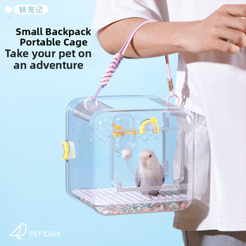 Papūgų narvas lauko naudojimui, nešiojamas, ventiliuojamas ir skaidrus, plastmasinis