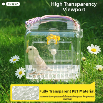 Papūgų narvas lauko naudojimui, nešiojamas, ventiliuojamas ir skaidrus, plastmasinis