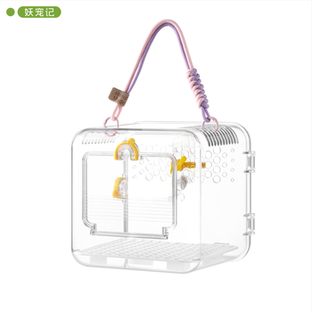 Papūgų narvas lauko naudojimui, nešiojamas, ventiliuojamas ir skaidrus, plastmasinis