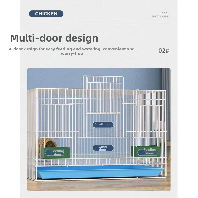 Putnu audzēšanas būris ar dzelzs stieples konstrukciju, piemērots cāļiem un pīlēm