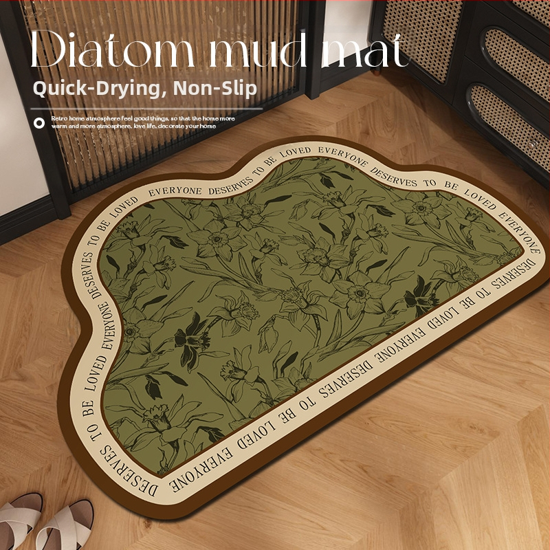 Prancūziško stiliaus PVC vonios kambario durų kilimėlis – sugeria drėgmę, greitai džiūsta, neslidus, plaunamas