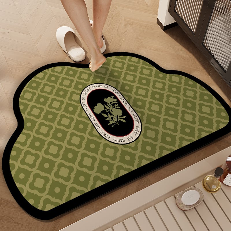 PVC килим за баня във френски стил – за вход към банята, абсорбиращ, бързосъхнещ, противохлъзващ се, миещ се