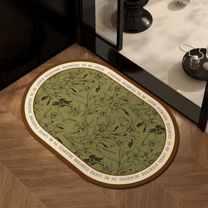 PVC килим за баня във френски стил – за вход към банята, абсорбиращ, бързосъхнещ, противохлъзващ се, миещ се