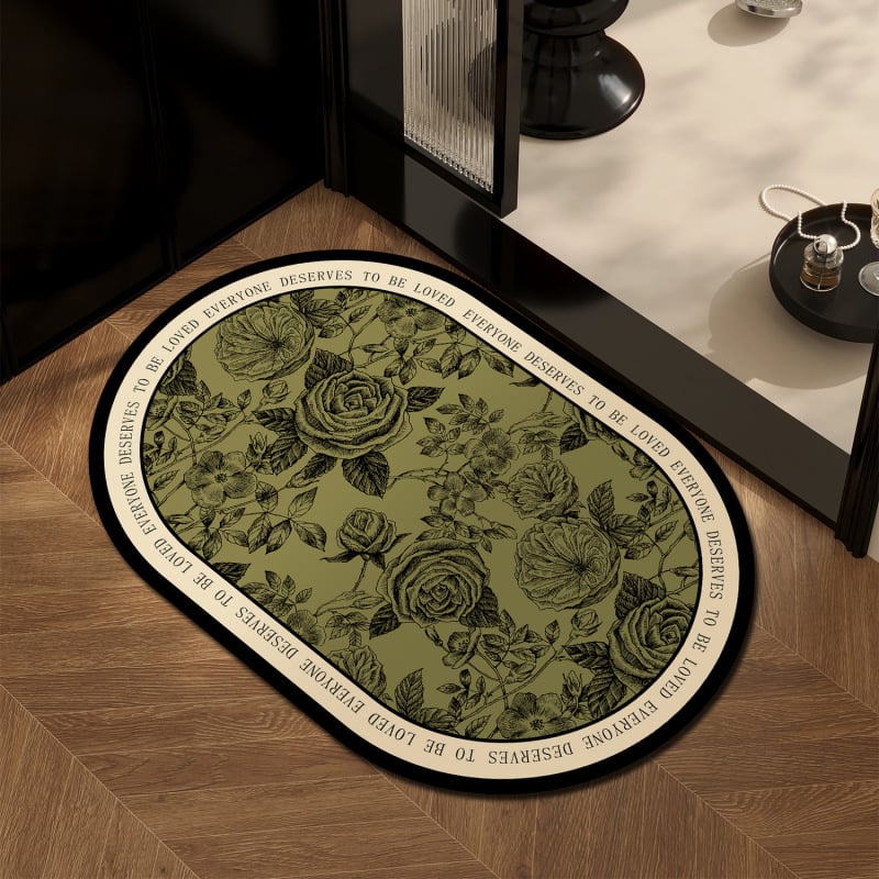 PVC килим за баня във френски стил – за вход към банята, абсорбиращ, бързосъхнещ, противохлъзващ се, миещ се