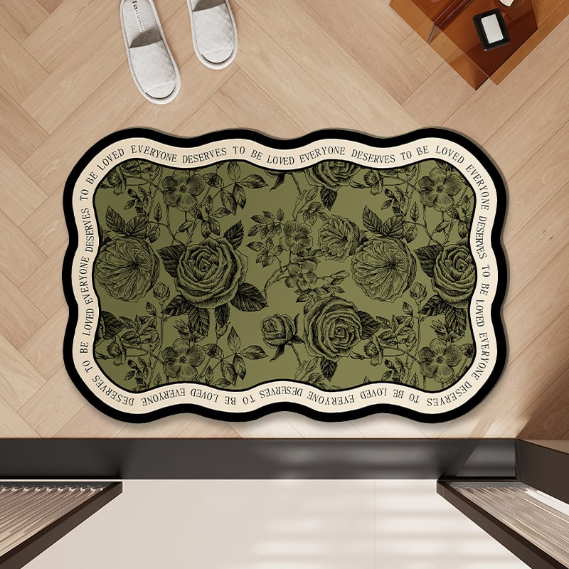 PVC килим за баня във френски стил – за вход към банята, абсорбиращ, бързосъхнещ, противохлъзващ се, миещ се