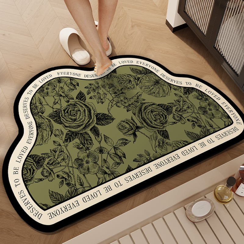 PVC килим за баня във френски стил – за вход към банята, абсорбиращ, бързосъхнещ, противохлъзващ се, миещ се