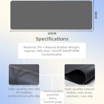 Profesionalus jogos kilimėlis, PU + natūralus kaučukas; svoris 2900 g; storis 5 mm; modelis: karikatūra; kategorija: jogos kilimėlis