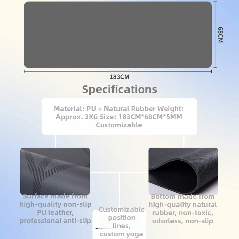 Επαγγελματικό χαλάκι γιόγκα PU + φυσικό καουτσούκ; βάρος 2900 g; πάχος 5 mm; σχέδιο: καρτούν; κατηγορία: χαλάκι γιόγκα