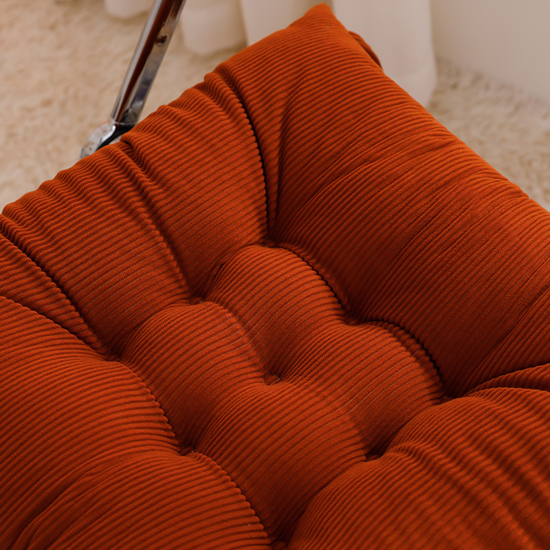 Corduroy ümmargune tooli padjak, rihmadega, paksenenud ja tihedalt kootud, täidis polüestri kiududest