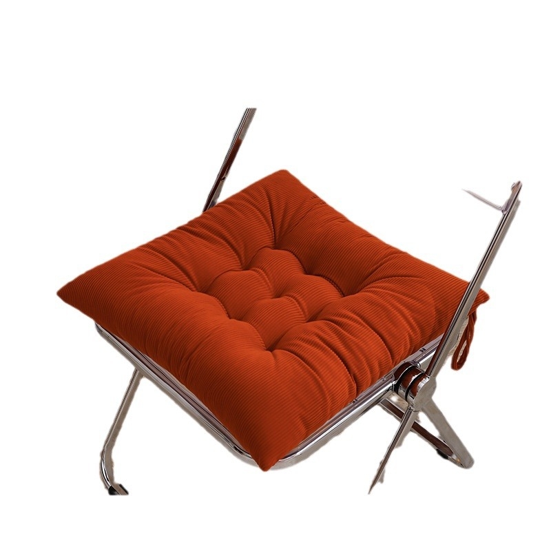 Corduroy ümmargune tooli padjak, rihmadega, paksenenud ja tihedalt kootud, täidis polüestri kiududest