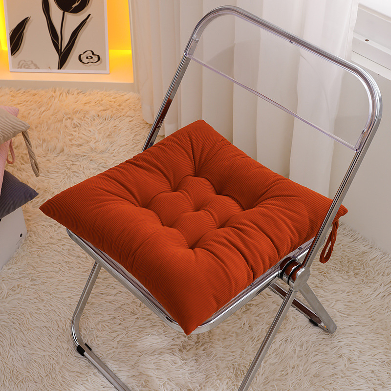 Corduroy ümmargune tooli padjak, rihmadega, paksenenud ja tihedalt kootud, täidis polüestri kiududest