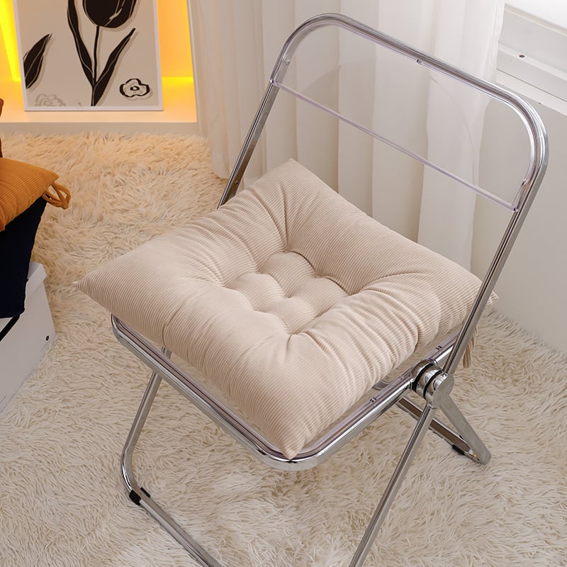 Corduroy ümmargune tooli padjak, rihmadega, paksenenud ja tihedalt kootud, täidis polüestri kiududest