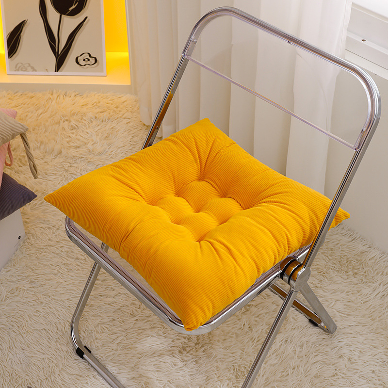 Corduroy ümmargune tooli padjak, rihmadega, paksenenud ja tihedalt kootud, täidis polüestri kiududest