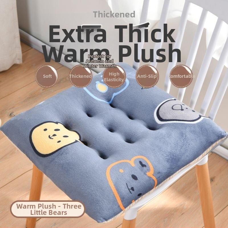 Kėdės pagalvėlė, pliušinis audinys, užpildas EPE, animacinis raštas, šiuolaikiškas minimalistinis stilius, tinka svetainei, miegamajam, studijai ir biurui