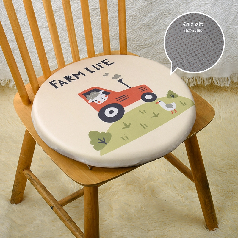 Jaapani stiilis ümmargune tooli padi mäluvahtiga, puuvillane kate, sobib kontorisse ja klassi jaoks