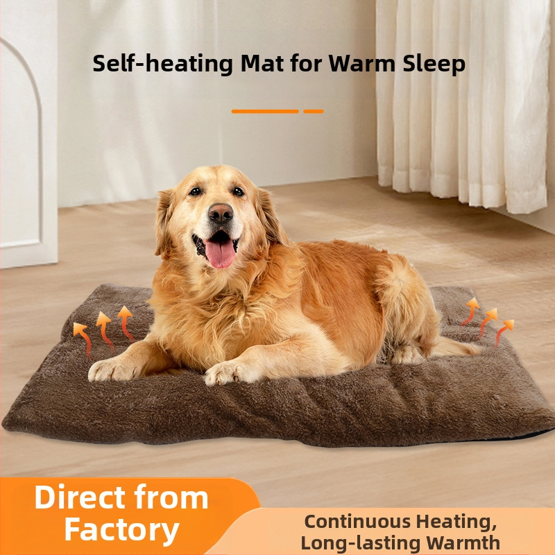 Lexuan Šildantis Lempinamo Kilimėlis Gyvūnams su Arktyiniu Velūru, Šildymo Pluoštai, Aliuminio Folijos Sluoksnis, Minkšta Izoliacinė Medvilnė, Neslystantis Audinys – Tinka Šunims