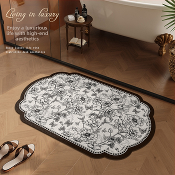 Nine mu diatomų molio vonios kilimėlis, ateivio formos, augalų gėlių raštas, skirtas voniai