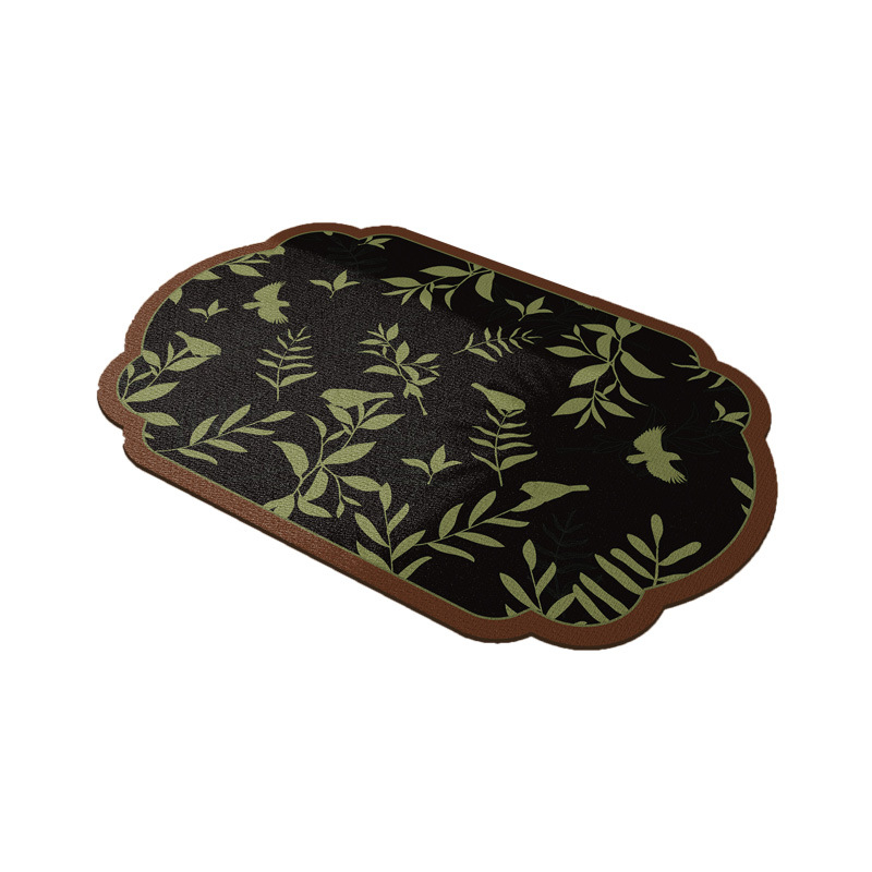 Мат за баня Nine mu от диатомова глина, извънземна форма, модел растения и цветя, за баня