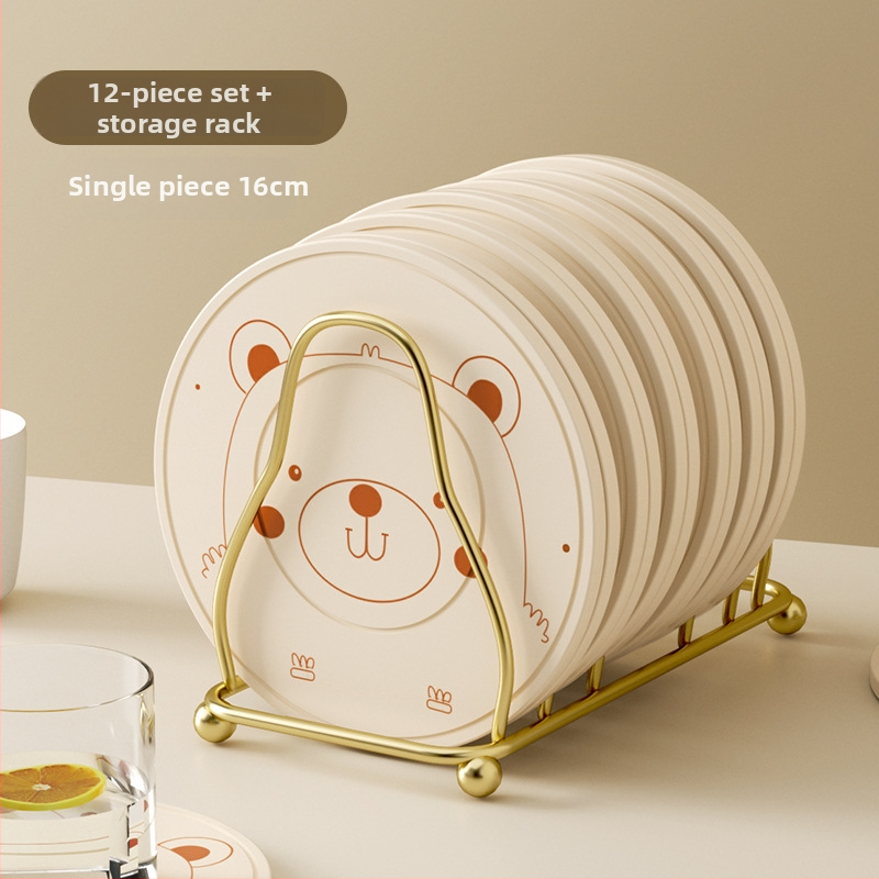 Silikoninis šilumos izoliacinis kilimėlis stalui – apskritos formos, modernus minimalistinis stilius, premium kokybė