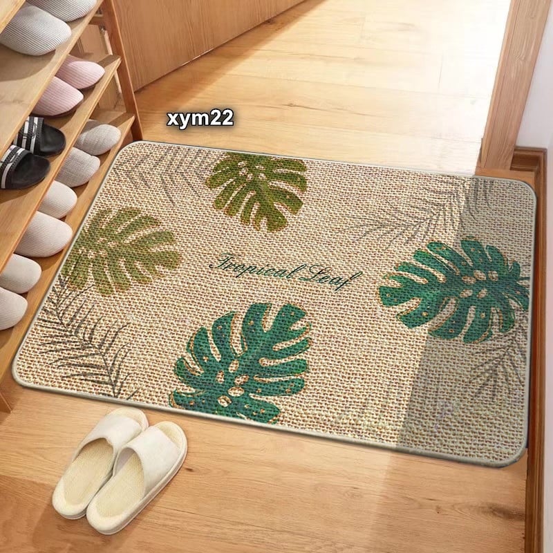 Квадратен ленен килим за вход и кухня, анимационен дизайн, неслизаща гумена подметка, абсорбиращ вода, машинно пране