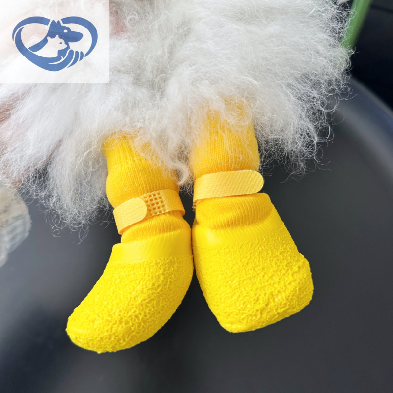 Αδιάβροχα παπούτσια σκύλων με μονοχρωματικό σχέδιο, υλικό καουτσούκ, μάρκα Aite chong, στυλ πριγκίπισσα