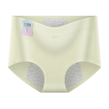 Moteriškos modalinius menstruacinius apatinius su nuotėkio apsauga, vidutinio juosmens, kvėpuojančios, drėgmę sugeriančios, odai malonios; tarpklotė medvilninė 92%, pagrindinis audinys modal (regeneruota celulozė 90%)