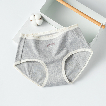 Moteriškos medvilninės menstruacijų kelnaitės su šoninio nuotėkio apsauga, pagrindinis audinys 95% medvilnė, intymi dalis 95% medvilnė, vidutinio aukščio juosmuo