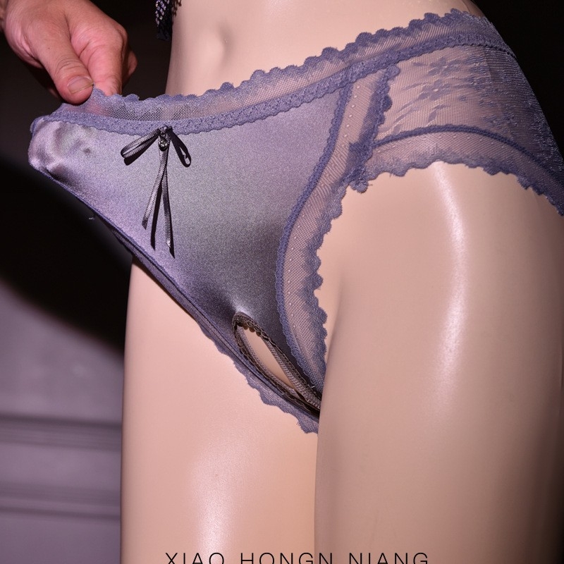 Plus veličina, satenska čipka, otvorenog prepona, prozračan jacquard gaćice