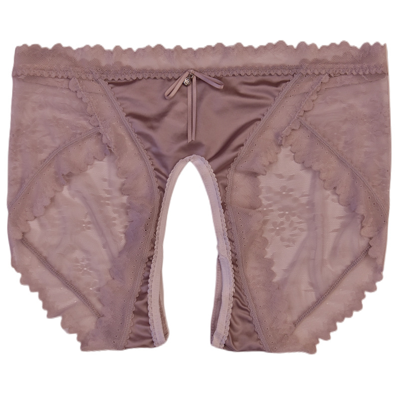 Plus veličina, satenska čipka, otvorenog prepona, prozračan jacquard gaćice