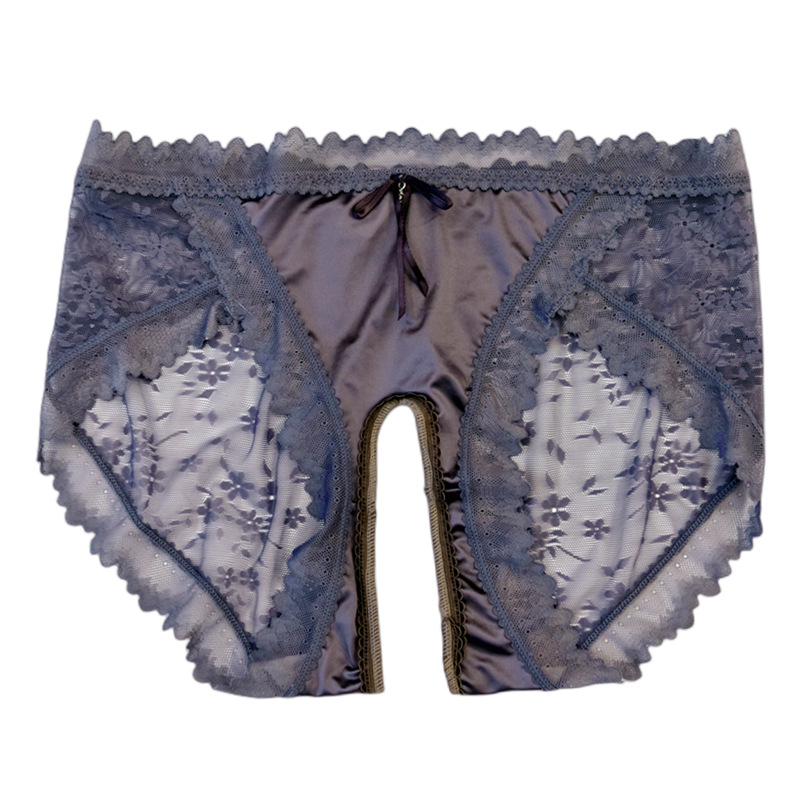 Plus veličina, satenska čipka, otvorenog prepona, prozračan jacquard gaćice