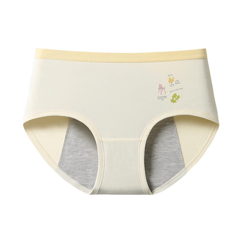 Modalinės menstruacinės kelnaitės paaugliams, vidurio liemens, intarpas 72% regeneruotos celulozės pluošto, fiziologinė funkcija, karikatūros raštas