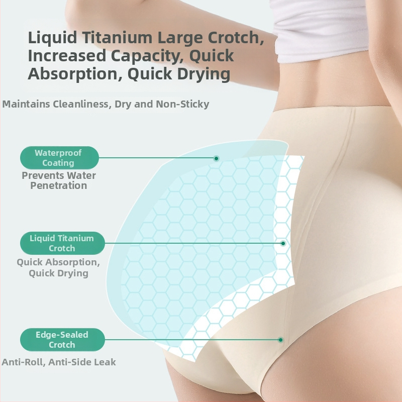 Nailono be siūlių menstruacijų kelnaitės, vidutinio liemens, nepralaidžios, kvėpuojančios, antibakterinės