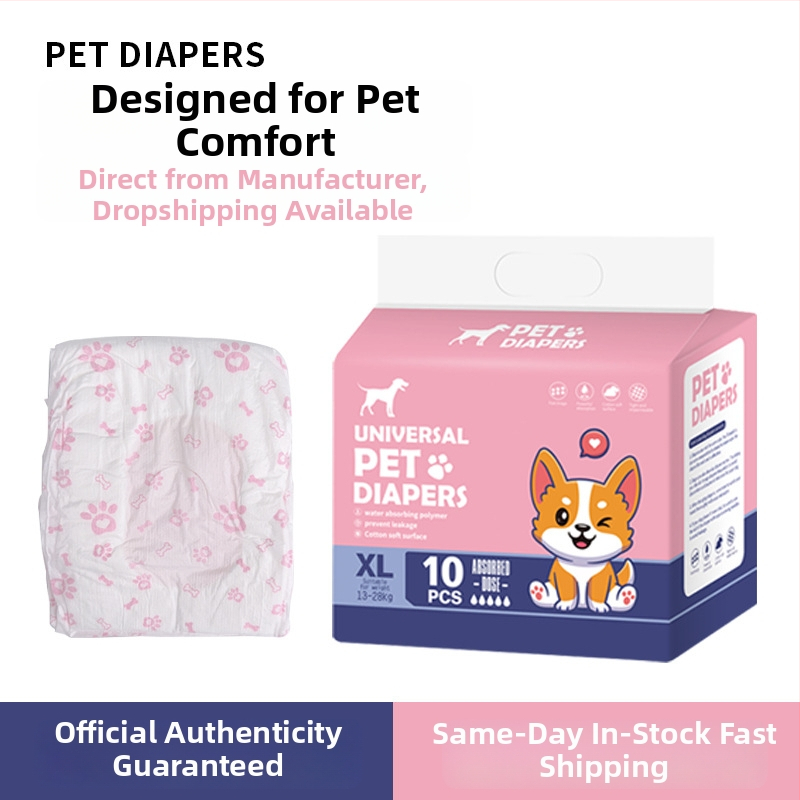 Linpeng šunų menstruacinės kelnaitės – šunims skirtos įklotai iš gryno nepluošto audinio, universalus dydis, 60 vienetų.