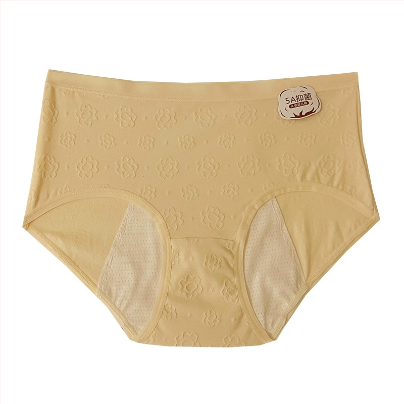 Menstruatsioonialuspesu naistele, keskmise talje kõrgusega, peamine materjal 95% puuvill, vooder 100% puuvill; stiil: lühikesed püksikud; funktsioon: füsioloogia.