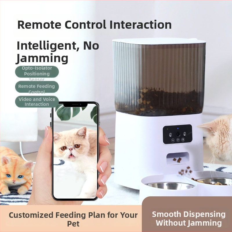 Paitel automatinė šėrimo sistema naminiams gyvūnėliams su APP valdymu, laiko porcijos, dviguba lėkštė katėms ir šunims, ABS+PC