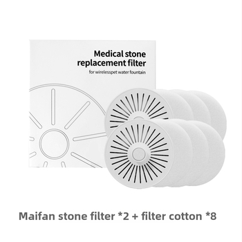 Maifan akmens filtrų elementas gyvūnėliams geriamam vandeniui, mineralinis valymas, modelis YPD-C006, svoris 0,22 kg, 1 metų garantija, komplekte yra 2 filtrų elementai ir 8 filtravimo medvilnės lapai
