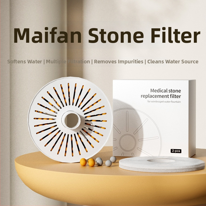 Maifan akmens filtrų elementas gyvūnėliams geriamam vandeniui, mineralinis valymas, modelis YPD-C006, svoris 0,22 kg, 1 metų garantija, komplekte yra 2 filtrų elementai ir 8 filtravimo medvilnės lapai